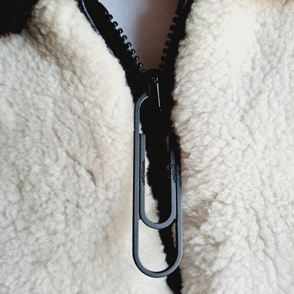 Off-White Shearling Bomber Jacket Size M - Picture 6 of 16